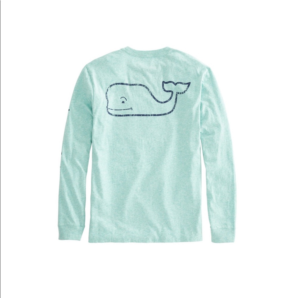 Long-Sleeve Heathered Vintage Whale Pocket T-Shirt